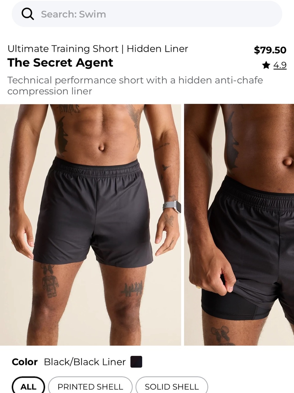 chubbies The Secret Agent Men’s 5.5” Athletic Shorts